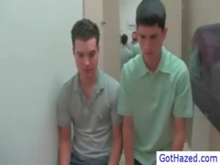 Adolescent getting his çişik schlong sucked by two by gothazed
